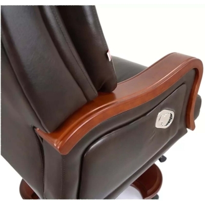 Кресло АКЛАС Тристрам EX RL (Кожа Lux LC-K Dark brown/PU Dark brown)
