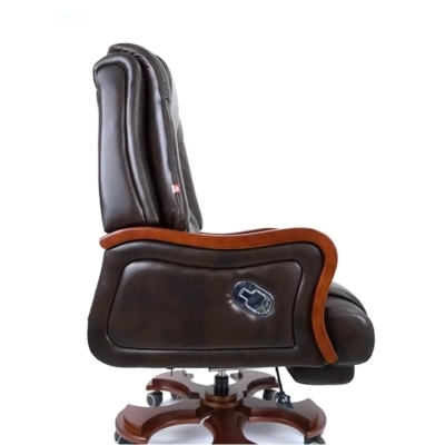 Кресло АКЛАС Тристрам EX RL (Кожа Lux LC-K Dark brown/PU Dark brown)