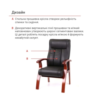Кресло конференционное АКЛАС Брунор EX CF ECO (PU Черный)