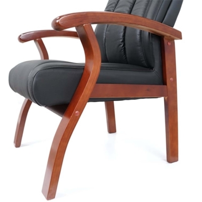 Кресло конференционное АКЛАС Брунор EX CF Черный (Кожа LC-A black)