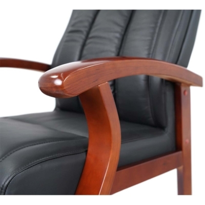 Кресло конференционное АКЛАС Брунор EX CF Черный (Кожа LC-A black)