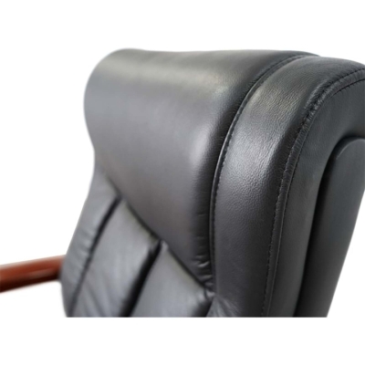 Кресло конференционное АКЛАС Брунор EX CF Черный (Кожа LC-A black)