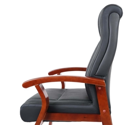 Кресло конференционное АКЛАС Брунор EX CF Черный (Кожа LC-A black)