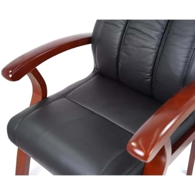 Кресло конференционное АКЛАС Брунор EX CF (Кожа LC-A Black)