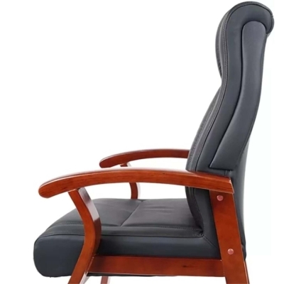 Кресло конференционное АКЛАС Брунор EX CF (Кожа LC-A Black/PU Black)