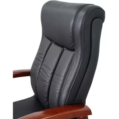 Кресло конференционное АКЛАС Брунор EX CF (Кожа LC-A Black/PU Black)
