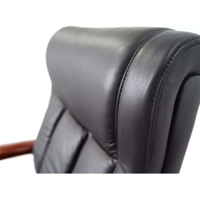 Кресло конференционное АКЛАС Брунор EX CF (Кожа LC-A Black/PU Black)