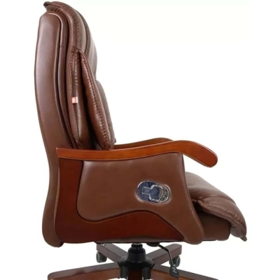 Кресло АКЛАС Галахад EX RL (Кожа LC-I Brown/PU Brown)