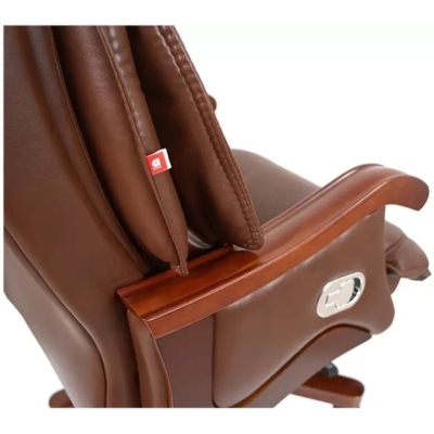 Кресло АКЛАС Галахад EX RL (Кожа LC-I Brown/PU Brown)