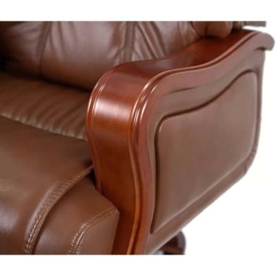 Кресло АКЛАС Тристрам EX RL (Кожа Lux LC-I Brown/PU Brown)