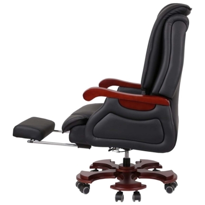 Кресло АКЛАС Ланселот EX RL (Кожа LC-A Black/PU Black)