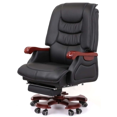 Кресло АКЛАС Ланселот EX RL (Кожа LC-A Black/PU Black)