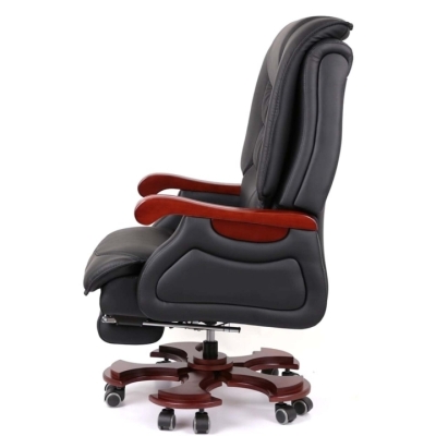 Кресло АКЛАС Ланселот EX RL (Кожа LC-A Black/PU Black)