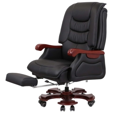 Кресло АКЛАС Ланселот EX RL (Кожа LC-A Black/PU Black)