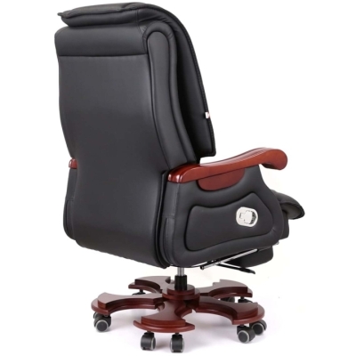 Кресло АКЛАС Ланселот EX RL (Кожа LC-A Black/PU Black)