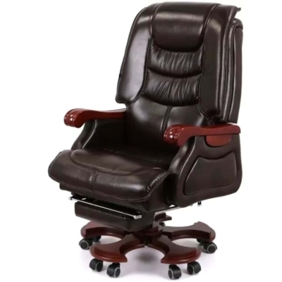 Кресло АКЛАС Ланселот EX RL (Кожа LC-K Dark brown/PU Dark brown)