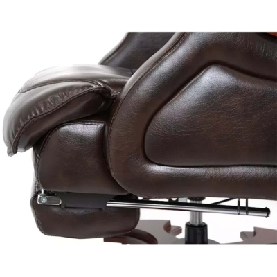 Кресло АКЛАС Ланселот EX RL (Кожа LC-K Dark brown/PU Dark brown)