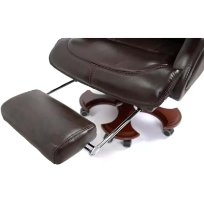 Кресло АКЛАС Ланселот EX RL (Кожа LC-K Dark brown/PU Dark brown)