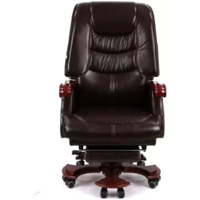 Кресло АКЛАС Ланселот EX RL (Кожа LC-K Dark brown/PU Dark brown)
