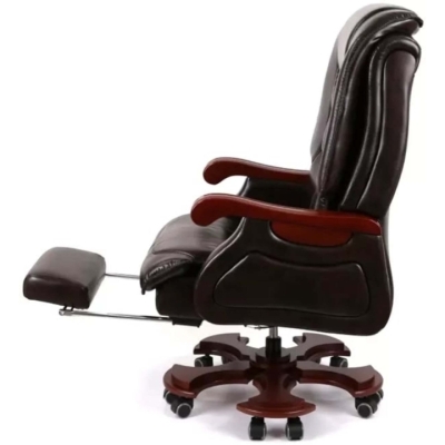 Кресло АКЛАС Ланселот EX RL (Кожа LC-K Dark brown/PU Dark brown)