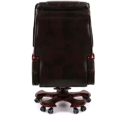 Кресло АКЛАС Ланселот EX RL (Кожа LC-K Dark brown/PU Dark brown)