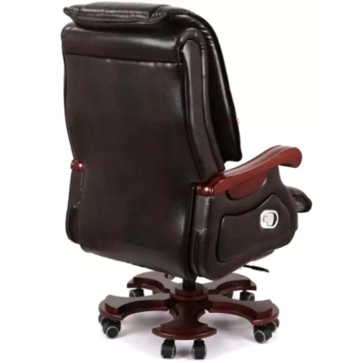 Кресло АКЛАС Ланселот EX RL (Кожа LC-K Dark brown/PU Dark brown)