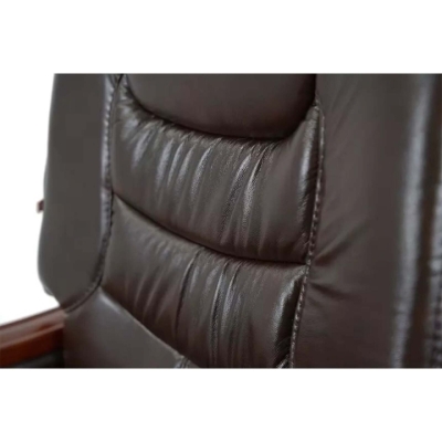 Кресло АКЛАС Ланселот EX RL (Кожа LC-K Dark brown/PU Dark brown)