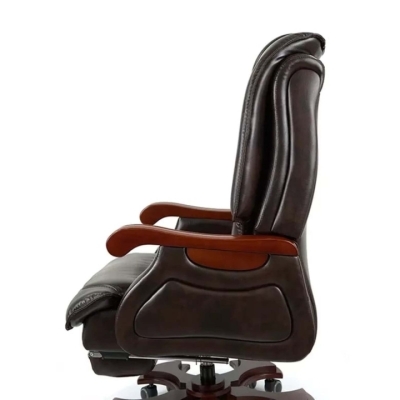 Кресло АКЛАС Ланселот EX RL (Кожа LC-K Dark brown/PU Dark brown)