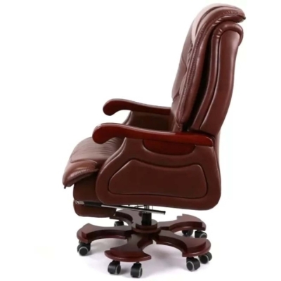 Кресло АКЛАС Ланселот EX RL (Кожа LC-I Brown/PU Brown)