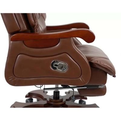 Кресло АКЛАС Ланселот EX RL (Кожа LC-I Brown/PU Brown)
