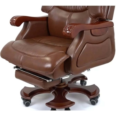 Кресло АКЛАС Ланселот EX RL (Кожа LC-I Brown/PU Brown)