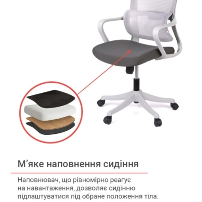 Кресло АКЛАС Дориан GR TILT (OS Gray/K-02 Grey)