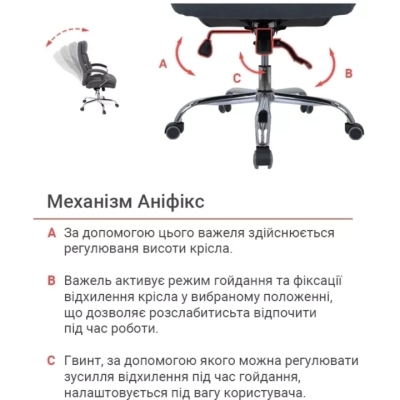 Кресло АКЛАС Селин ANF (1705B-26 Black-Gray)