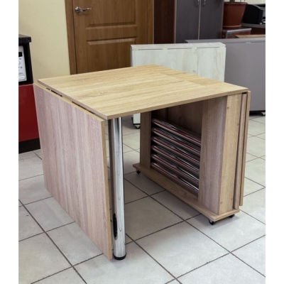  Кухонный стол "Семейный" Дуб Сонома (2700x800x730) Гамма стиль 