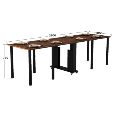  Кухонный стол "Диалог" Файервуд (2700x800x730) Гамма стиль 