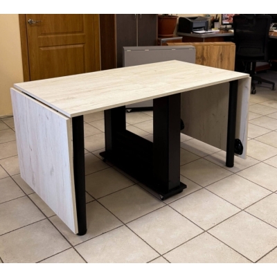  Раскладной конференц стол для переговоров "Диалог" Дуб Крафт Белый (2700x800x730) Гамма стиль 