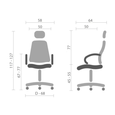 Крісло АКЛАС Наомі RL(L) Чорний (Чорний)