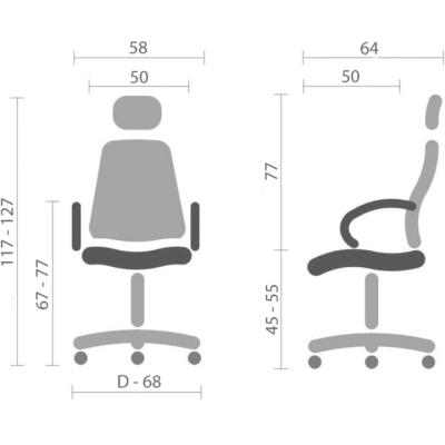 Крісло АКЛАС Наомі RL(L) Чорний (Чорний)