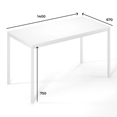 Письменный стол Art in Head Brevity Loft standart 1400х750х670 Дуб Эвок/Белый металл (TB04100000010)