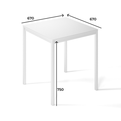 Обеденный стол Art in Head Brevity Loft mini 670х750х670 Дуб Эвок/Белый металл (TB03100000010)