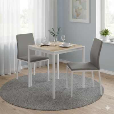 Обеденный стол Art in Head Brevity Loft mini 670х750х670 Дуб Эвок/Белый металл (TB03100000010)