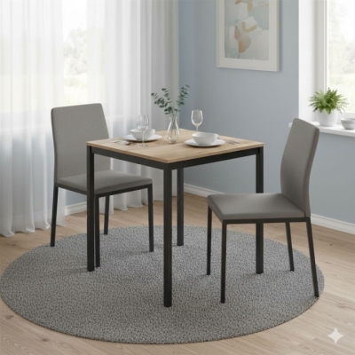 Обеденный стол Art in Head Brevity Loft mini 670х750х670 Дуб Эвок/Черный металл (TB03100000030)