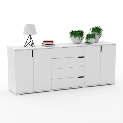 Комод FLASHNIKA 30 (ДСП Німфея Альба/МДФ Білий мат) (1800мм x 450мм x 800мм)