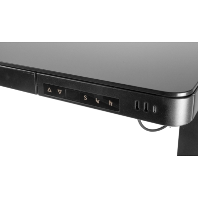 Регулируемый стол Barsky StandUp black glass 1200*600 BST-11