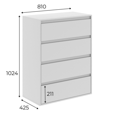 Комод Art in Head 4 Light 800x1030x420 Кашемир (LT03140000000)