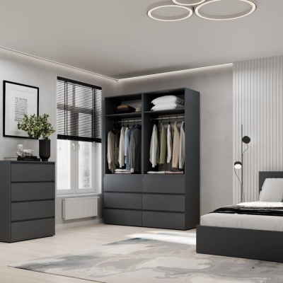 Шкаф распашной комбинированный №10 ART IN HEAD Light 1600x500x2200 Графит (LTK0107000000)