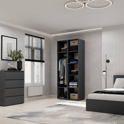 Шкаф распашной комбинированный №13 ART IN HEAD Light 800x500x2200 Графит (LTK0137000000)