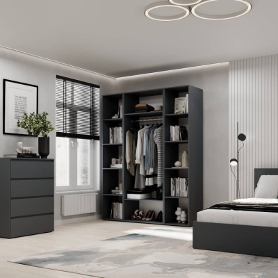 Шкаф распашной комбинированный №15 ART IN HEAD Light 1600x500x2200 Графит (LTK0157000000)