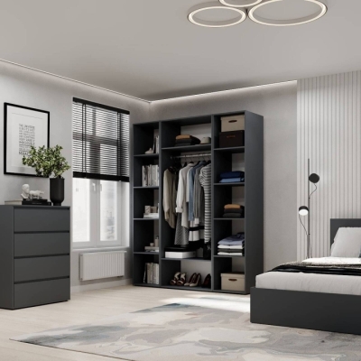 Шкаф распашной комбинированный №16 ART IN HEAD Light 1600x500x2200 Графит (LTK0167000000)