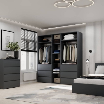 Шкаф распашной комбинированный №3 ART IN HEAD Light 2000x500x2200 Графит (LTK037000000)